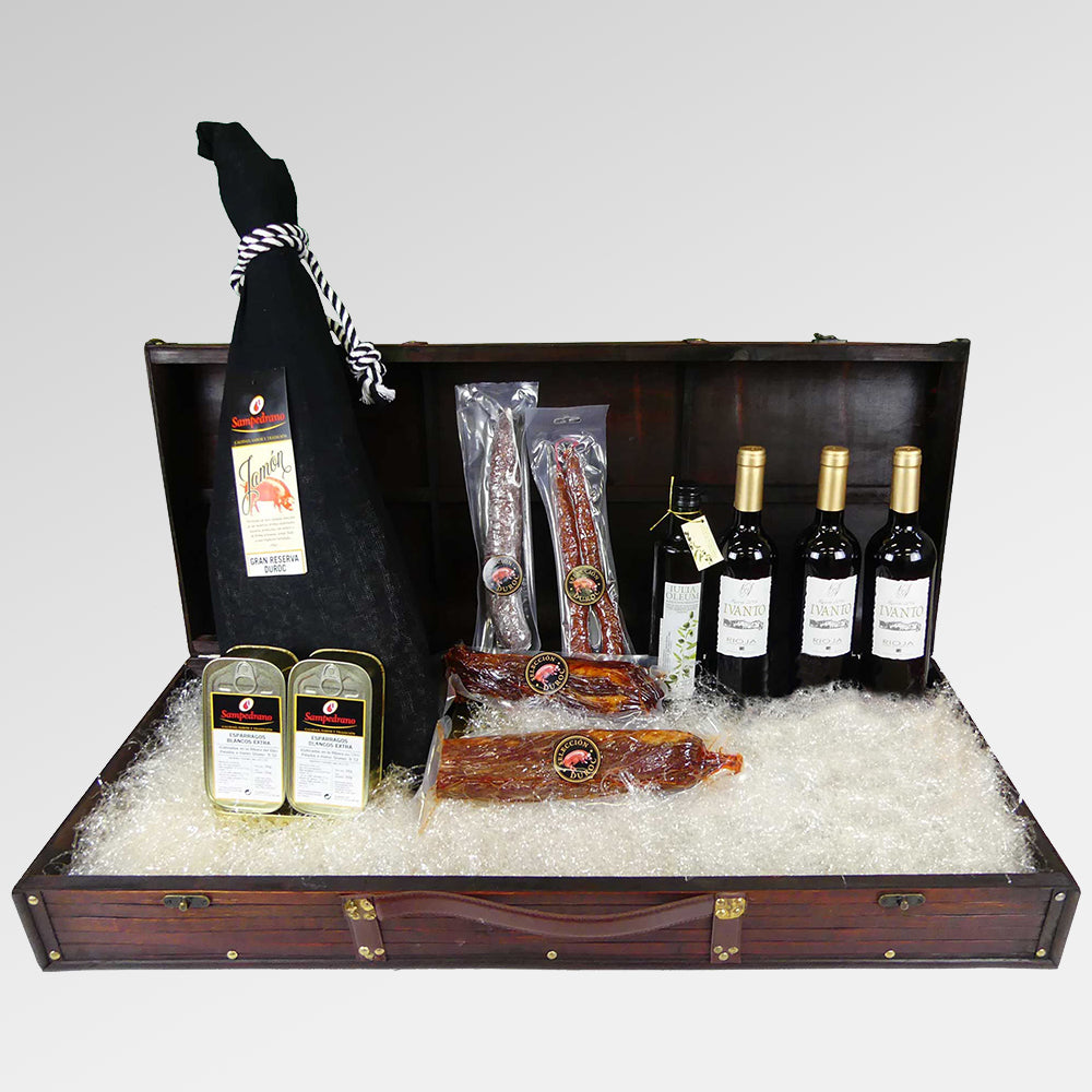 Cofre "Maravillas de antes" con jamón entero